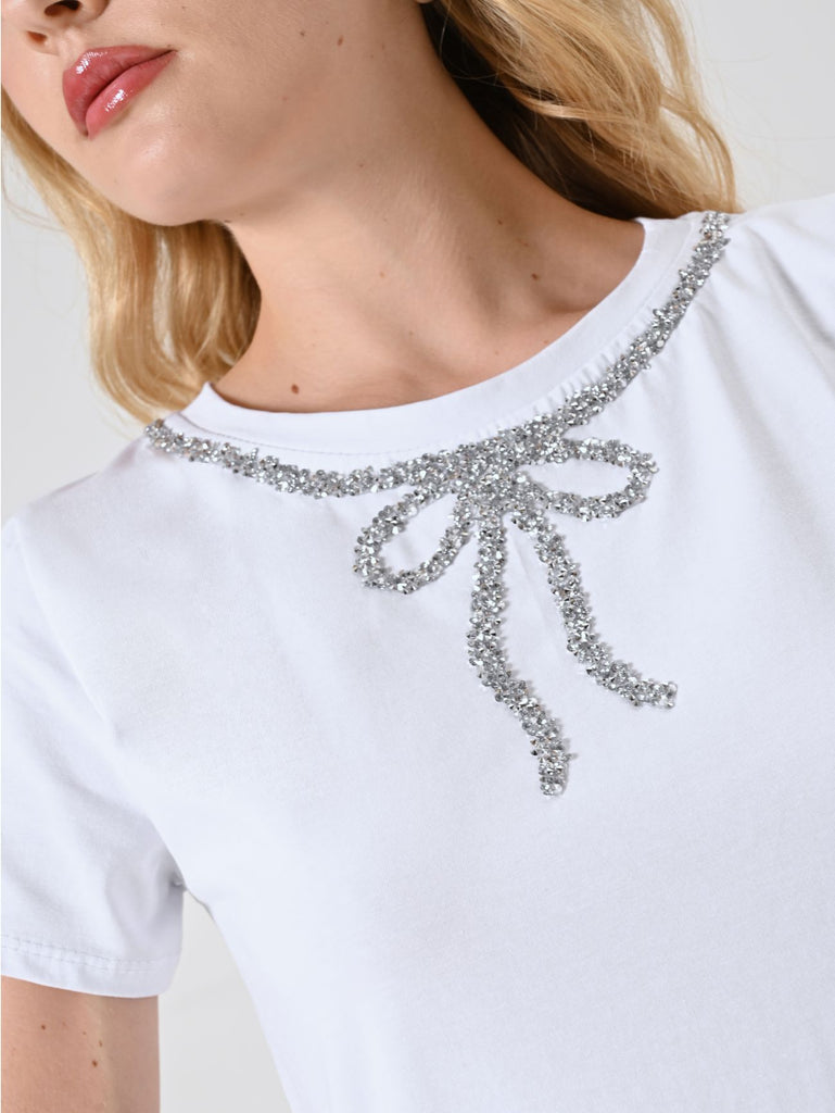 T-shirt Detalhe Laço